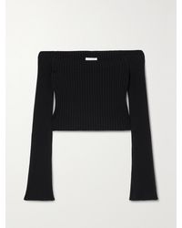 Chloé - Net Sustain Off-The-Shoulder Cropped Ribbed Wool And Cashmere-Blend Sweater - Lyst
