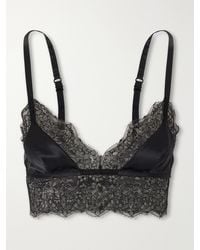 Dolce & Gabbana - Lace-Trimmed Silk-Blend Satin Bra - Lyst