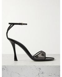 Givenchy - Sandalen Aus Devoré-Mesh Mit Lacklederbesätzen - Lyst