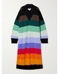 Christopher John Rogers - Oversized Striped Merino Wool Midi Dress - Lyst