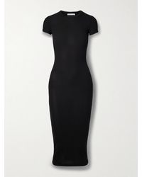 James Perse - Ribbed Stretch-Cotton Jersey Midi Dress - Lyst