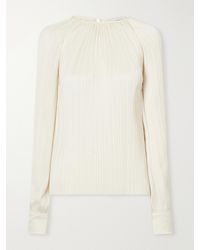 Lanvin - Pleated Charmeuse Blouse - Lyst