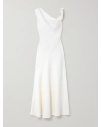 The Row - Violetta Asymmetric Paneled Silk-Crepe Gown - Lyst