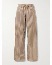 Leset - Yoshi Hose Mit Weitem Bein Aus Einer Gestreiften Baumwoll-Lyocell-Mischung - Lyst