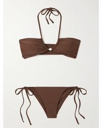 SARA CRISTINA - Bahia Neckholder-Bikini Aus Stretch-Econyl Mit Perle - Lyst