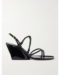 Proenza Schouler - Twist Slant Leather Wedge Sandals - Lyst