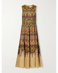 Emporio Sirenuse - Clodette Desert Printed Woven Silk-Blend Maxi Dress - Lyst