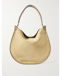 Isabel Marant - Oskan Braided Leather-Trimmed Suede Tote - Lyst