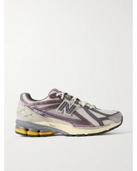 New Balance - 1906 Metallic Faux Leather-Trimmed Mesh Sneakers - Lyst