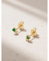 STONE AND STRAND - Goddess Ohrstecker Aus 14 Karat Mit Smaragden Und Diamanten - Lyst
