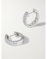 STONE AND STRAND - Creolen Aus 14 Karat Weißgold Mit Diamanten - Lyst