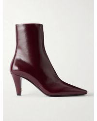Saint Laurent - Jill Cassandre-Embellished Leather Ankle Boots - Lyst