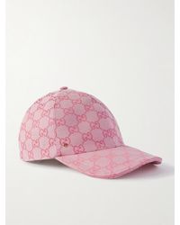 Gucci - Baseballkappe Aus Canvas Aus Einer Baumwollmischung Mit Jacquard-Muster Und Lederbesätzen - Lyst