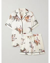 Olivia Von Halle - Ingo Printed Silk-Satin Pajama Set - Lyst