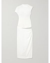 Christopher Esber - Fusion Cutout Ribbed Stretch-Jersey And Faille Midi Dress - Lyst