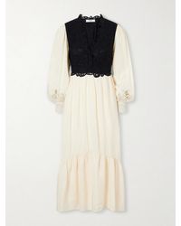 Sea - Adelina Woven And Guipure Lace Maxi Dress - Lyst