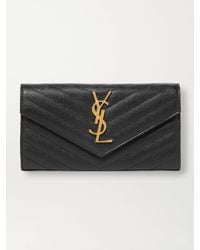 Saint Laurent - Monogramme Quilted Textured-Leather Wallet - Lyst