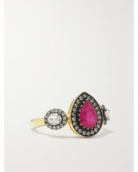 AMRAPALI LONDON - Rajasthan Ring Aus 18 Karat Mit Rhodiumauflage, Rubin Und Diamanten - Lyst