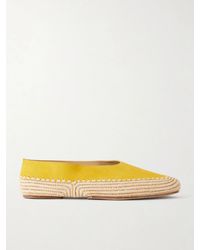 Gabriela Hearst - Strength Suede And Raffia Ballet Flats - Lyst