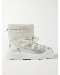 Moncler - Insolux M Rubber-Trimmed Fleece, Metallic Shell And Leather Snow Boots - Lyst