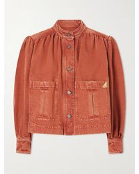 Chloé - Logo-Appliquéd Garment-Dyed Denim Jacket - Lyst
