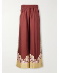 La DoubleJ - Palazzo Printed Silk-Twill Wide-Leg Pants - Lyst