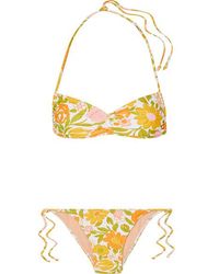 Faithfull The Brand Hanna Geraffter Bikini Mit Blumenmuster - Gelb