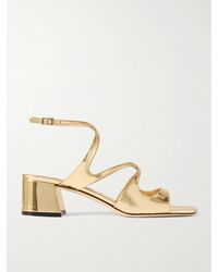 Jimmy Choo - Azilia 45 Sandalen Aus Leder Mit Spiegeleffekt - Lyst