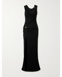 Versace - Robe Aus Stretch-Jersey Mit Raffungen Und Verzierung - Lyst