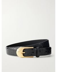 KHAITE - Dome Croc-Effect Leather Belt - Lyst