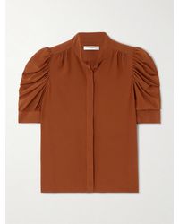 FRAME - Chemisier En Satin De Soie À Fronces Gillian - Lyst