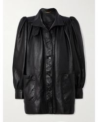 Chloé - Jacke Aus Leder Mit Raffungen - Lyst