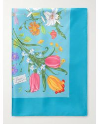 Gucci - Flora Floral-Print Silk-Twill Scarf - Lyst