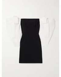 Carolina Herrera - Off-The-Shoulder Organza And Crepe Mini Dress - Lyst