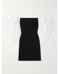 Carolina Herrera - Off-The-Shoulder Organza And Crepe Mini Dress - Lyst