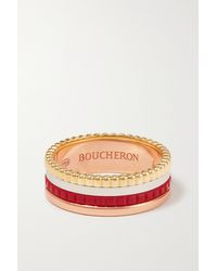 Boucheron Quatre Red Edition Small 18-karat Yellow, White And Rose Gold And Ceramic Ring - Metallic