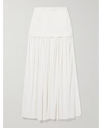Proenza Schouler - Paige Pleated Crepon And Stretch-Knit Maxi Skirt - Lyst