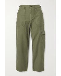 FRAME Service Cotton-canvas Straight-leg Trousers - Green