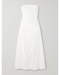 Matteau - Stapless Bow-Detailed Broderie Anglaise Organic Cotton Midi Dress - Lyst