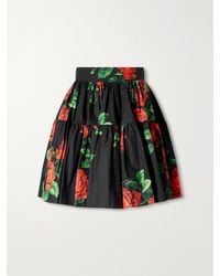 Dolce & Gabbana - Floral-Print Cotton-Poplin Mini Skirt - Lyst