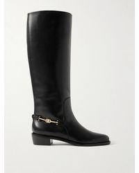 Ferragamo - Therma Embellished Leather Knee Boots - Lyst