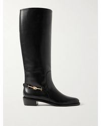 Ferragamo - Therma Kniehohe Stiefel Aus Leder Mit Verzierung - Lyst