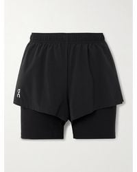 On Shoes - Pace Layered Recycled-Shell And Stretch-Jersey Shorts - Lyst