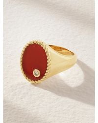 Yvonne Léon - 9-Karat, Agate And Diamond Signet Ring - Lyst