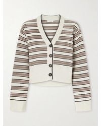 Brunello Cucinelli - Stripe Cotton-Blend Cardigan - Lyst