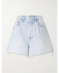 Agolde - Rhoda Frayed Organic Denim Shorts - Lyst