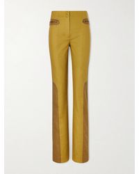 Zimmermann - Valiant Two-Tone Cotton-Drill Mid-Rise Straight-Leg Pants - Lyst