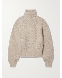Loro Piana - Cable-Knit Wool And Cashmere-Blend Turtleneck Sweater - Lyst