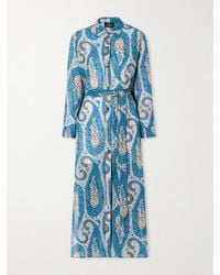 Etro - Robe-Chemise Midi En Voile De Coton À Imprimé Cachemire Et À Ceinture - Lyst