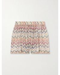 Missoni - Striped Crochet-Knit Shorts - Lyst